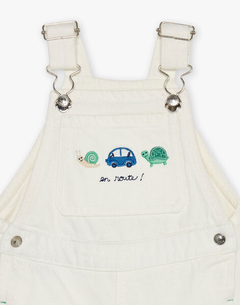 Salopette longue en denim écru avec broderie FAMOUSSE / 23E1BGN1SAL001