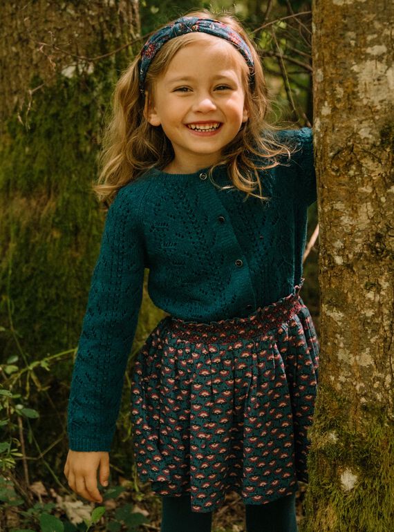 Cardigan ajouré bleu canard DYZETTE / 22H2PFU1CAR714