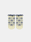 Chaussettes Jacquard Fleur Jaune Pâle  KAULINE / 24E4BFR1SOQ103