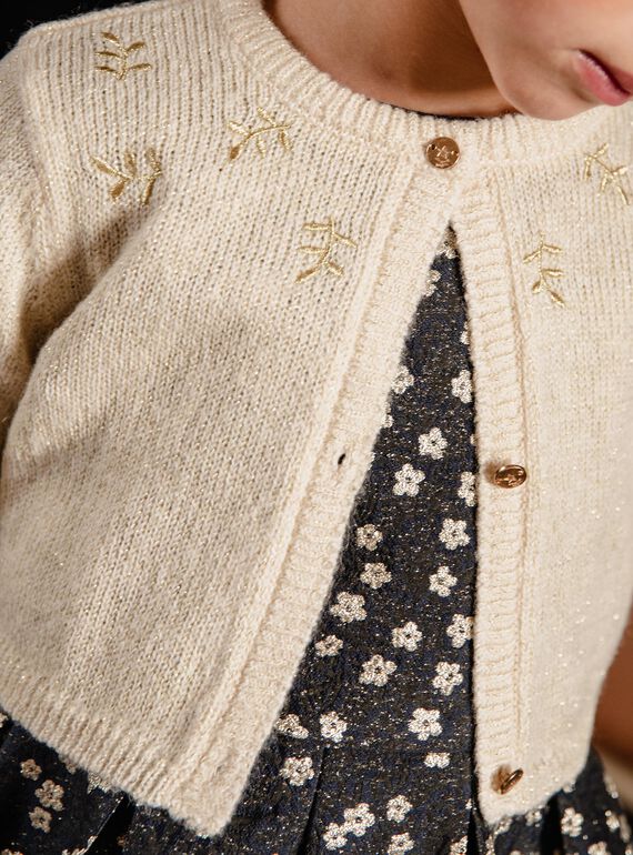 Cardigan court à imprimé feuille DAEMETTE / 22H2PF61CAR005