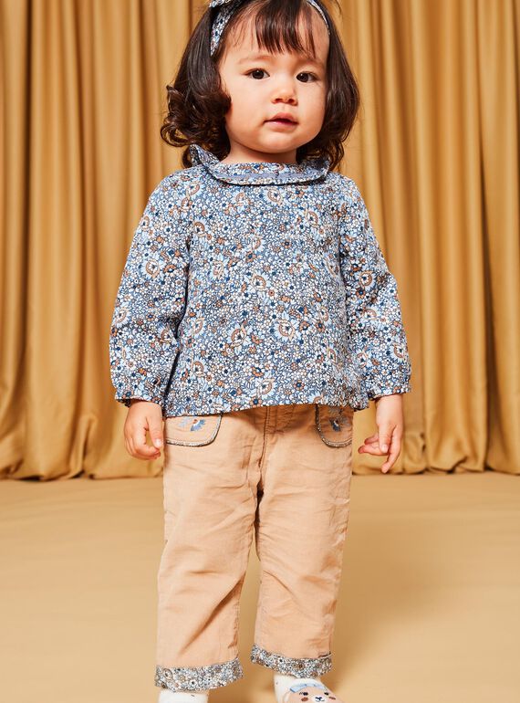 Pantalon beige en velours côtelé DAREGINE / 22H1BFY1PANI820