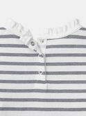 T-shirt blanc à rayures bleu marine avec col et manches longues Fille NIXUBETTE 1 / 25H2PFH1TML001