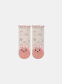 Chaussettes écrues jacquard souris  MIMOUSETTE / 25E4PF91SOQA001