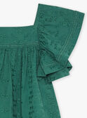 Robe vert sapin à broderies fleuries FUBRODETTE / 23E2PFN1ROBG605