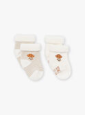 2 paires de chaussettes écrues LOLO / 24H0AM21SOQ001