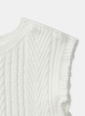 Pull blanc sans manches avec noeuds sur les côtés Bébé Fille  NAEVA / 25H1BFL1CSM001