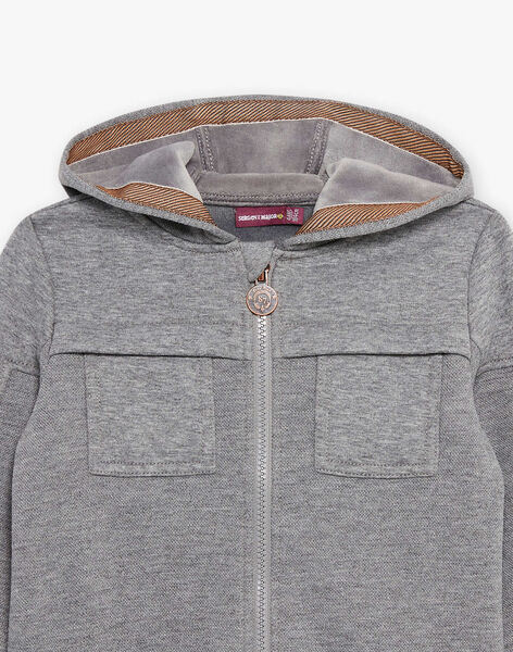 Gilet à capuche gris DESIPAGE / 22H3PGF1GILJ922