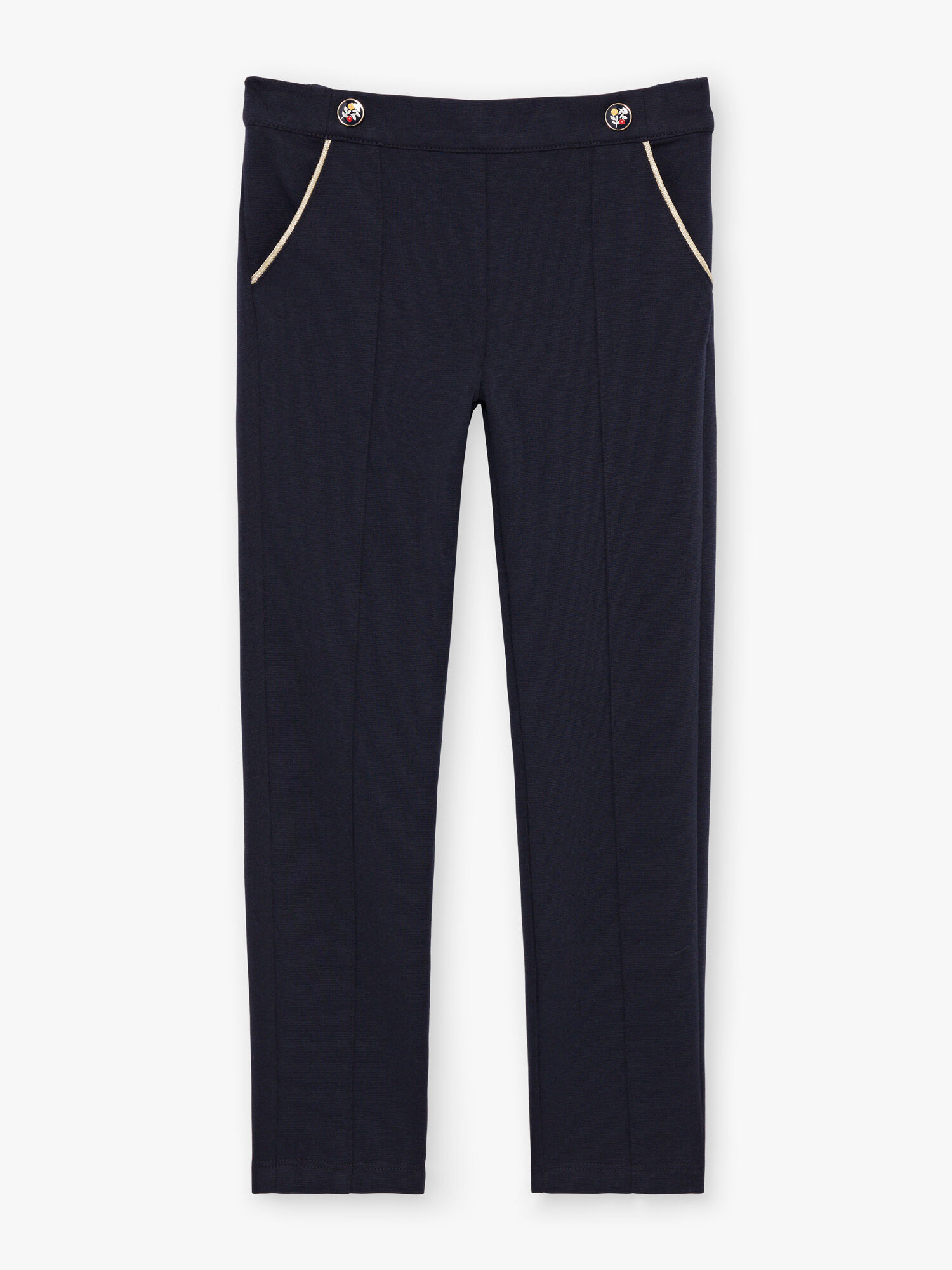 Pantalon a pinces bleu marine enfant fille Fille Sergent Major
