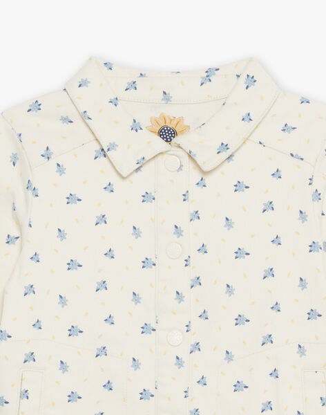 Veste en jean vanille à fleurs FAVETETTE / 23E2PF81VES632