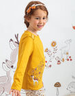 T-shirt moutarde à motifs faon et fleurs enfant fille BUBIZETTE / 21H2PFJ2TMLB106