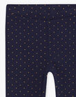 Legging bleu marine en côtes à pois dorés DROUNETTE 2 / 22H4PFQ2CTTC214