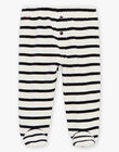 Pyjama deux pièces beige clair chiné en velours avec broderie tête de chien FEDOUDOU / 23E5BG21PYJA011