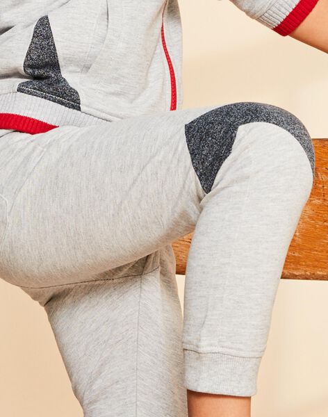 Jogging gris souris à empiècements bleu chiné FRIMOUAGE2 / 23E3PGJ4JGB943