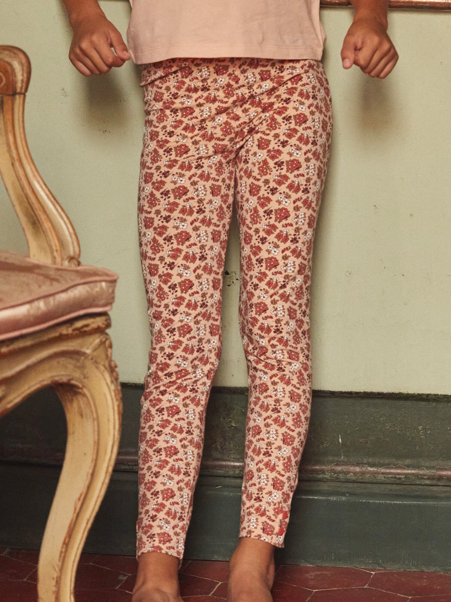 Legging rose on sale fille