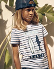 T-shirt bleu à imprimé à rayures FLYMIAGE / 23E3PGR3TMC715