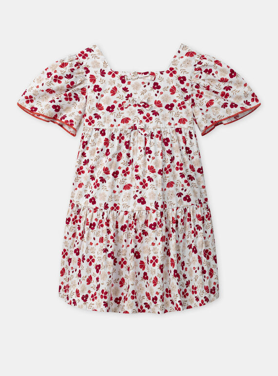 Robe imprimé fleuri à manches volantes Fille NEROBETTE / 25H2PFK2ROB001