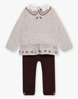 Ensemble blouse et legging bébé fille en molleton DAKORALIE / 22H1BFR1ENS006