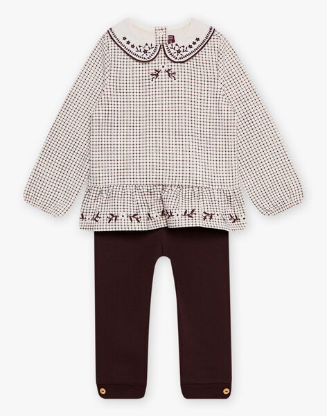 Ensemble blouse et legging bébé fille en molleton DAKORALIE / 22H1BFR1ENS006