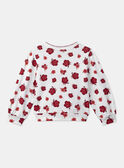 Sweat-Shirt fleuri à inscription bouclettes MOSWETTE / 25E2PFJ1SWE001