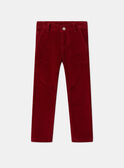Pantalon en velours rouge LAROVAGE / 24H3PGR2PAN501