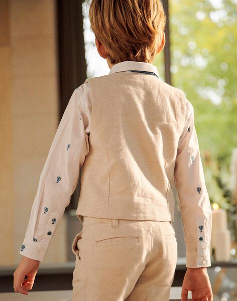 Gilet beige sans manches en lin FREGILAGE / 23E3PGI1GSMA013