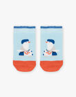 Chaussettes basses bleues à motif oiseau FAYOEL / 23E4BGR1SOB020