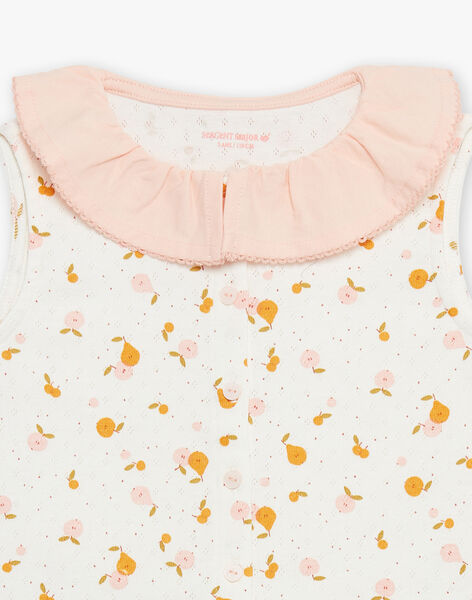 Ensemble pyjama débardeur et short écru à imprimé fruits FLOFLETTE / 23E5PF33PYJ001