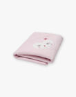 Couverture rose pâle à motif tête de chat naissance fille BOA / 21H0AF41D4P301