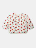 Veste matelassé écru imprimé pommes Bébé Fille NIMORGANE / 25H1BFE1VES002