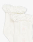 Chaussettes ivoire ajourées à Jacquard fleurs FAFLORE / 23E4BFI1SOQ005