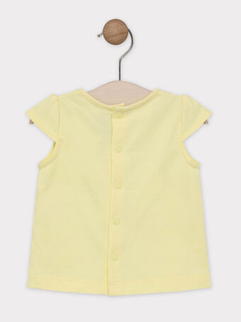 T-shirt jaune avec animation devant bébé fille SAAVRIL / 19H1BF21TMCB115