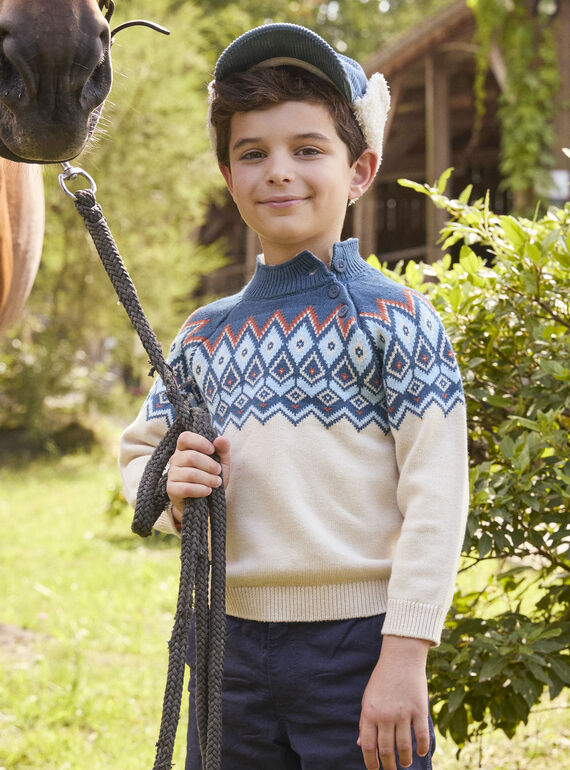 Pull Jacquard écru LARUMAGE / 24H3PGR1PULA001