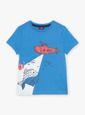 T-shirt bleu phosphorescent FOSSAGE / 23E3PGC2TMC201