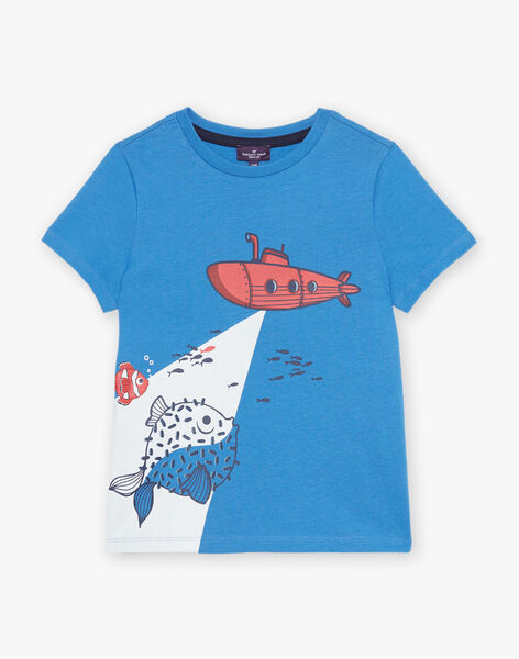 T-shirt bleu phosphorescent FOSSAGE / 23E3PGC2TMC201