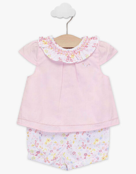 Combishort Rose Imprime Fleuri Bebe Fille Ensemble Combinaison Et Salopette Bebe Sergentmajor