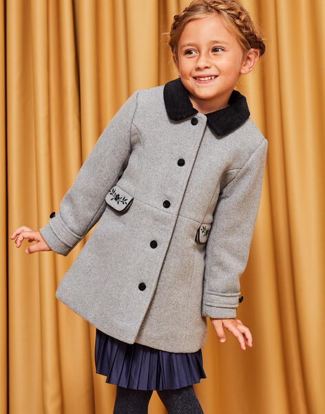 Manteau gris col Claudine DRAMATETTE / 22H2PFM1MANJ922