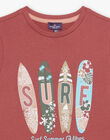 T-shirt rouge thème surf FISURFAGE / 23E3PGD2TMC303