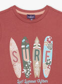 T-shirt rouge thème surf FISURFAGE / 23E3PGD2TMC303