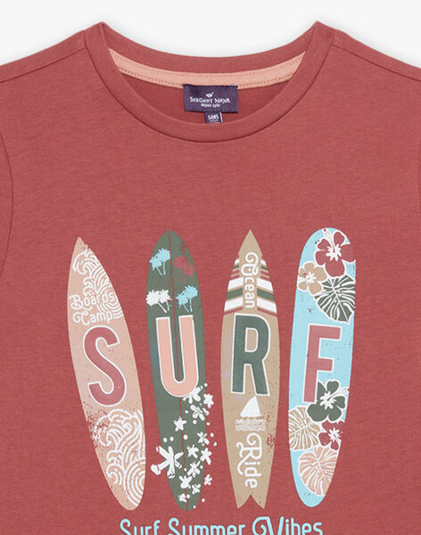T-shirt rouge thème surf FISURFAGE / 23E3PGD2TMC303