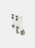 Chaussettes écrues jacquard dinosaure MAGAETAN / 25E4BG91SOQ001