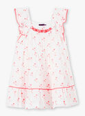 Robe blanche brodée imprimé palmiers enfant fille ZYPANETTE / 21E2PFU2ROB000