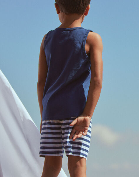 Débardeur et short bleu marine et blanc en jersey FRUPLAGE4 / 23E3PGU3ENS622
