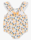 Maillot de bain 1 pièce orange et bleu à imprimé clémentines FITERESE / 23E4BFM1MAI114