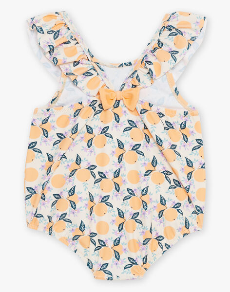 Maillot de bain 1 pièce orange et bleu à imprimé clémentines FITERESE / 23E4BFM1MAI114