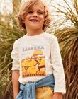 T-shirt écru à rayures et savane FAVANAGE / 23E3PG81TML001