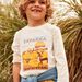 T-shirt écru à rayures et savane