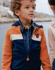 Gilet à capuche bleu marine et orange enfant garçon CABOTAGE / 22E3PG71GILE414