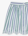 Jupe à rayures bleu et vert FUJUPETTE / 23E2PFN1JUP001