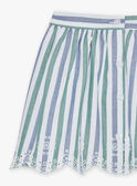 Jupe à rayures bleu et vert FUJUPETTE / 23E2PFN1JUP001