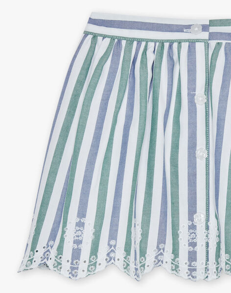 Jupe à rayures bleu et vert FUJUPETTE / 23E2PFN1JUP001